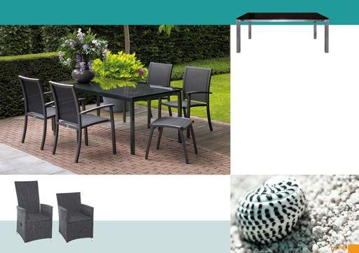 ultimate comfort DINING CELINO Celino table stainless steel 180x90x2cm black polished. celino Dining in comfort and luxury A great addition to the garden is the new Celino table.