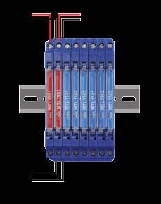 The power bus connectors simply plug together and can be expanded to accommodate the required number of isolators. Spare positions can be easily installed for future expansion.