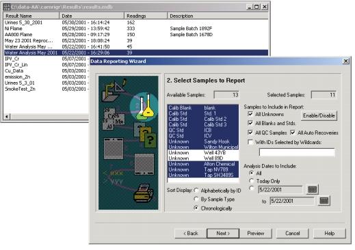 Easily work with data Once you have performed an analysis, WinLab32 software makes it easy to work with your data in any way you wish.