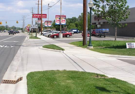 O Brien Street north to M-45 (Lake Michigan Drive): Commercial land use becomes more common in this section of the corridor.