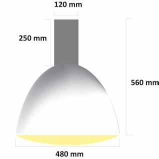 Dimensions heatsink ø 120 mm, height 250 mm Color casing Grey Thermal data: Ta (ambient temperature surroundings): Tc (case temperature