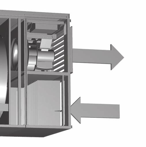 Electronically controlled rotary heat echanger with belt drive and premounted spare belt. Alternatively, a hygroscopic rotary heat echanger is also available.