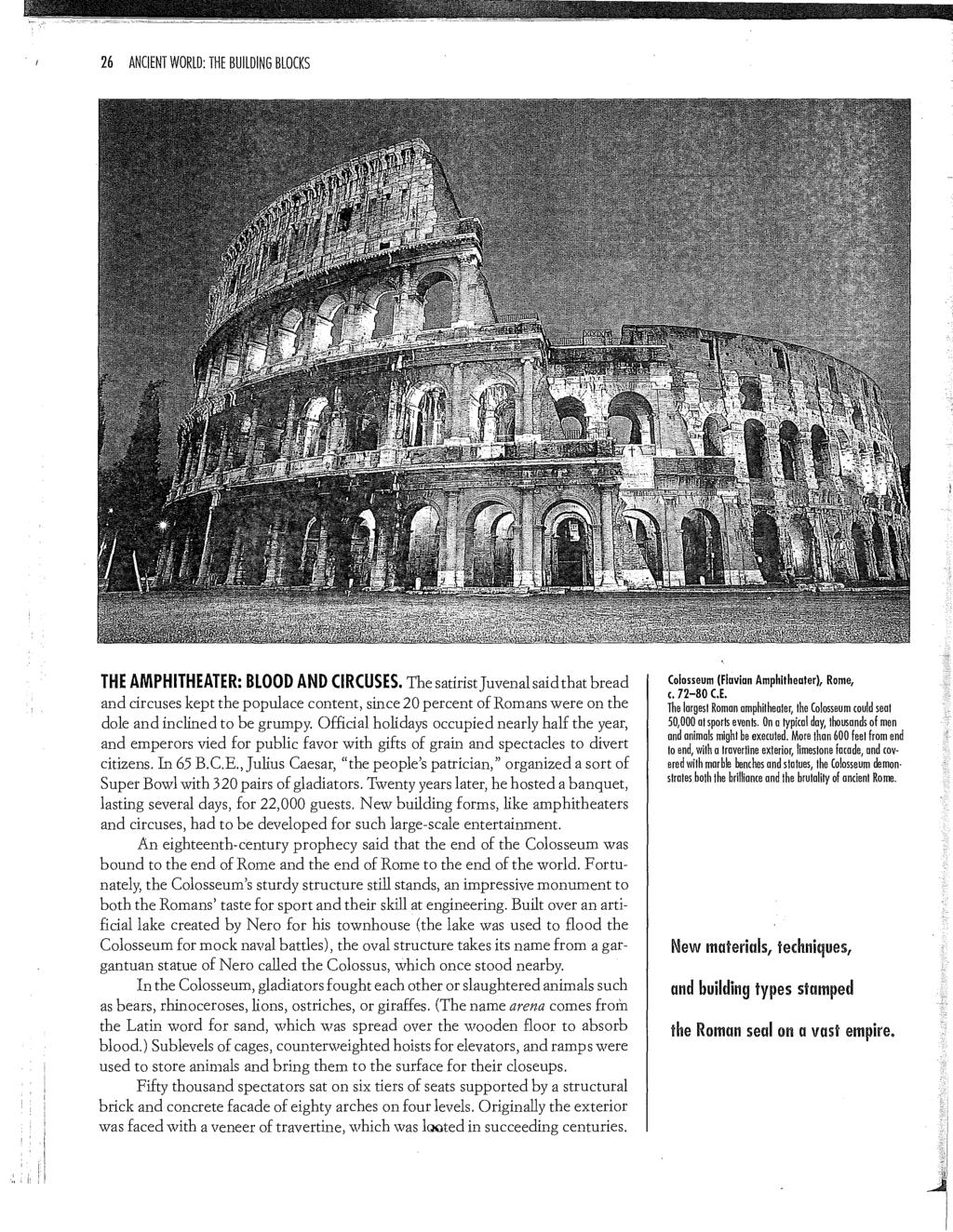 NV* 26 ANCIENT WORLD: THE BUILDING BLOCKS THE AMPHITHEATER: BLOOD AND CIRCUSES.