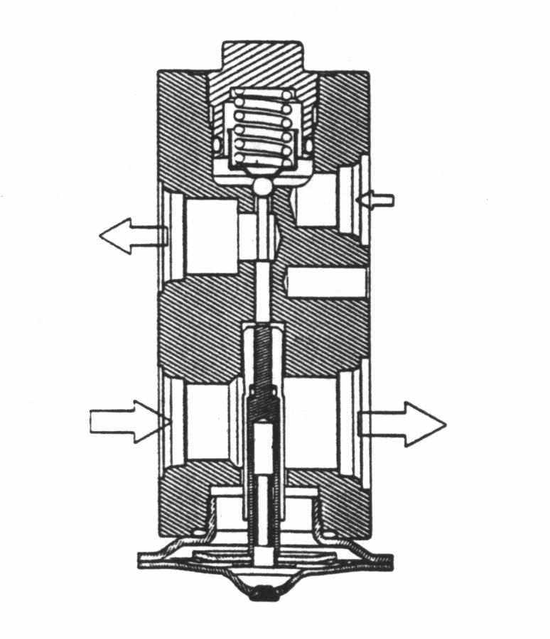 P bulb P ref F spring A Figure A.7 Schematic of a block type TXV The fourth expansion device is a manually operated needle valve. It is a HOKE 2300 series Bar Stock Metering Valve.