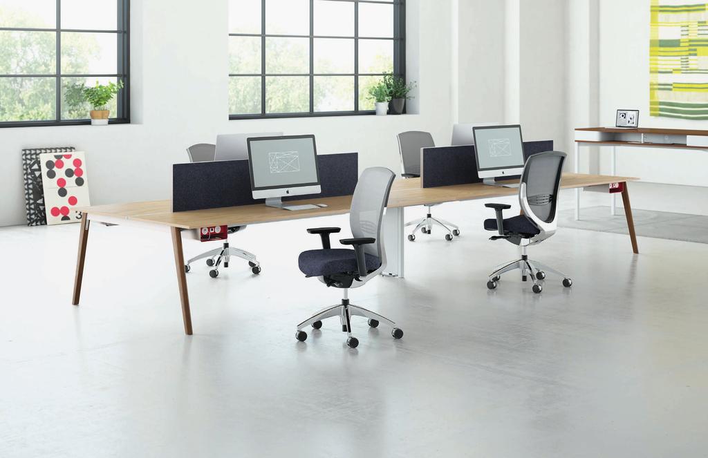 SIMPLE ATTRACTION KORE benching brings balance to the workplace no matter how workers are situated.