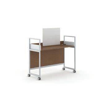 Mobile Standing-Height Table Seat Cart with Open Storage Seat