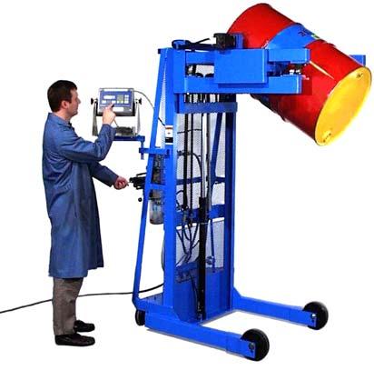 lift height and pouring angle of your drum weighing up to 800 Lb. Rotate a drum 360 0 in either direction, and pour up to 106 high. Power lift and tilt provide easy, ergonomic drum handling.