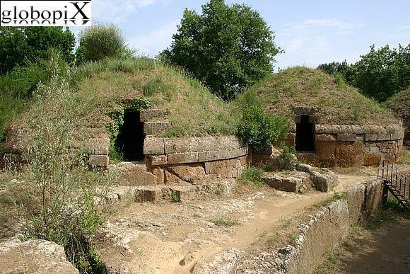 Etruscan Tombs Similar to Egyptian beliefs in the After life Cremation Cemeteries layed