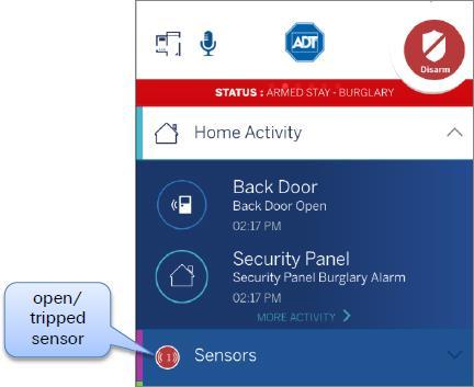 To cancel the alarm and stop the security system s alarm sound, tap the Disarm button.