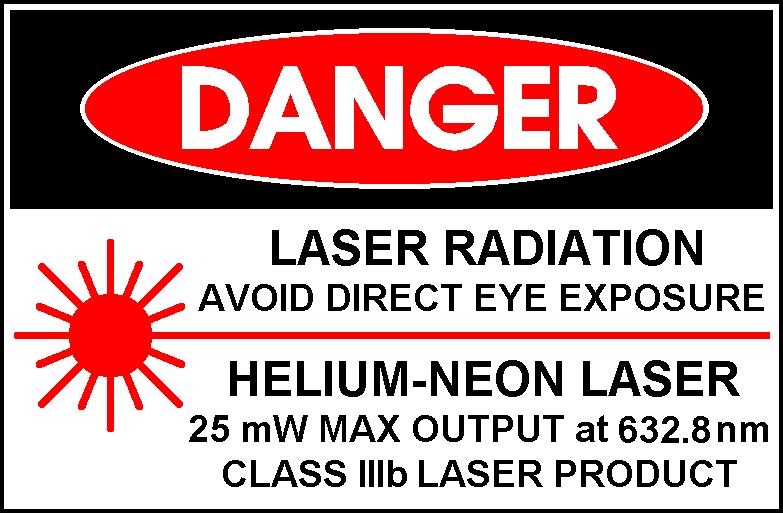 Class 3B Laser a sign similar to this must be used for any Class 3b laser.