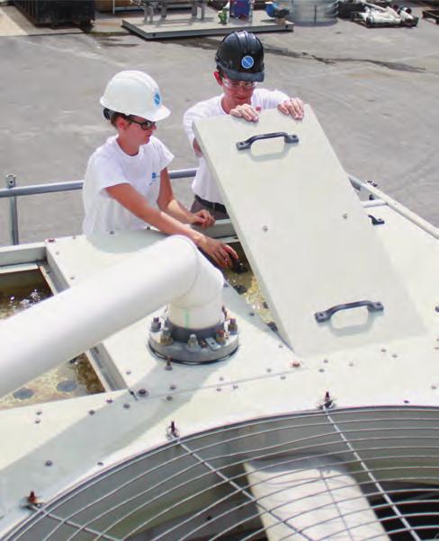 STRAINER SYSTEMS Fundamentally important to the performance of a cooling tower is a method to minimize contact between air- and water-borne debris and the system components.