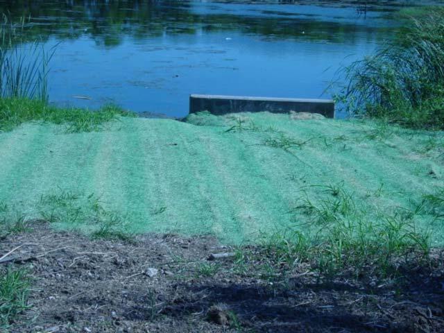 Best Management Practices Erosion Control BMPs (continued): Erosion control blankets - mesh matting made of straw, wood