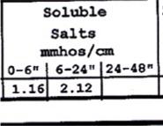 Soluble Salts EC mmhos/cm Lower at depth is a good thing.