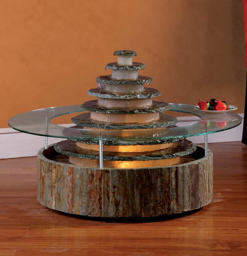 1 Zafir* 1 20018 Real-stone fountain, pump, halogen lamp H: 50 cm, W: 80 cm, D: 80 cm Bowl H: 17 cm, W: 60 cm, D: 60 cm 1 Dao Ling In order to resemble Feng Shui, this fountain was created to combine