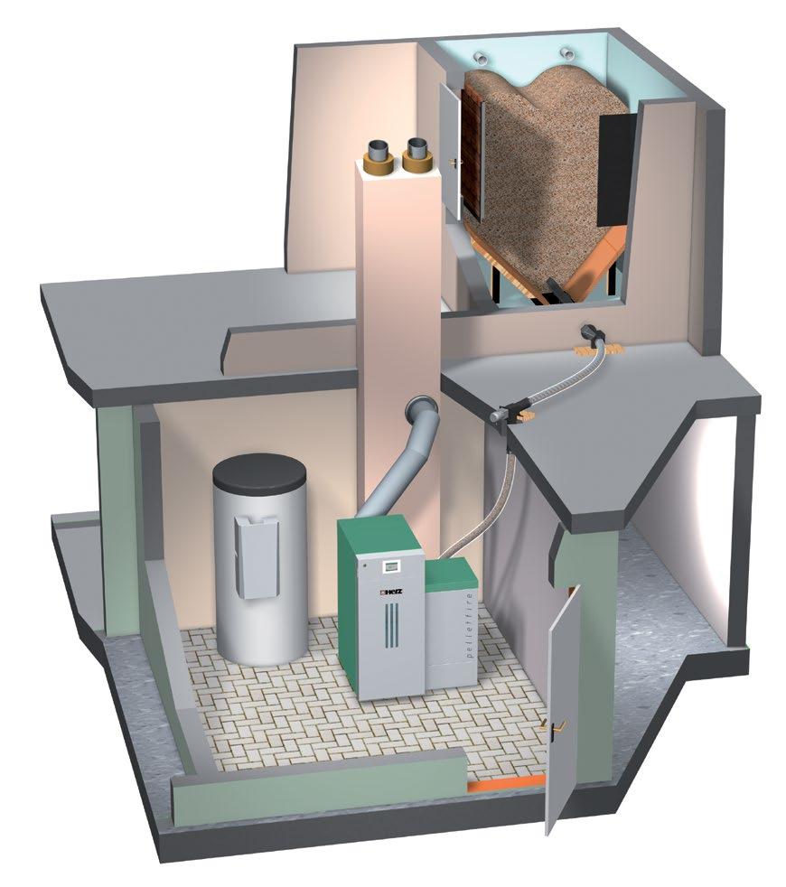 Discharge systems HERZ offers for different room and space situations a variety of solutions to store the pellets and to discharge the pellets via various feeding systems to the boiler.
