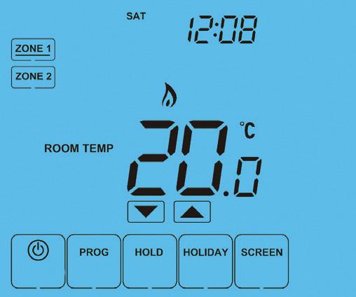 Temperature Display measurement and the target temperature you have set. Room Temperature SET Temperature This is the current room temperature.