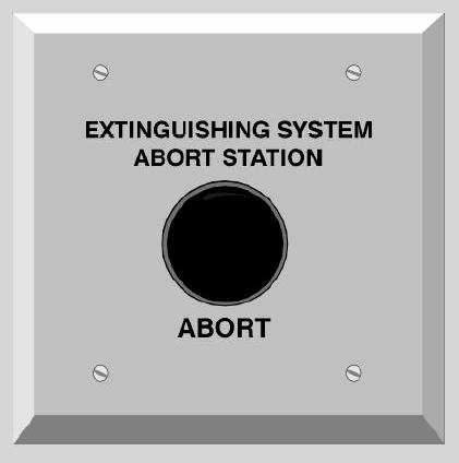 ABORT STATION The abort station is provided to prevent the unnecessary discharge of the FM-200 agent in the event a false indication has set