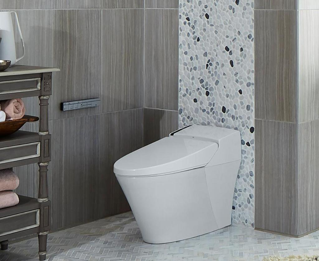 Establishing a new benchmark in personalized cleansing and comfort, the DXV SpaLet AT200 dual-flush smart toilet offers an unrivalled range of sophisticated features to enhance the modern bathroom