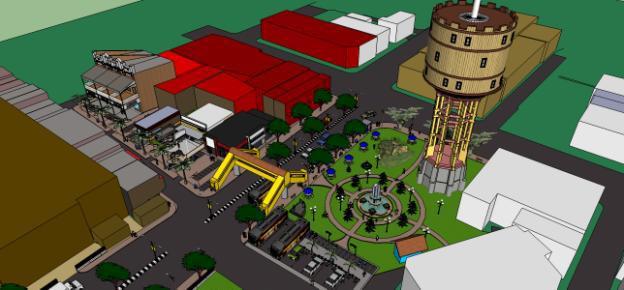 Preliminary design concept of water tower area