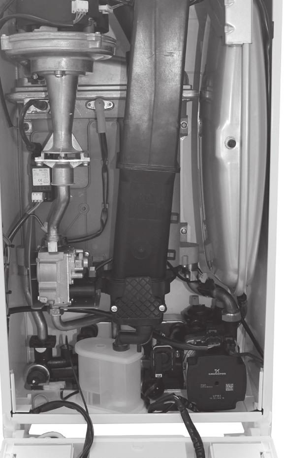 SECTION 3 - SERVICING 3.29 CH WATER PRESSURE SWITCH REPLACEMENT 1. Refer to Section 3.8. 2. Drain the boiler. Refer to Section 3.21. 3. Pull off the two electrical connections.
