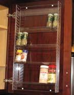Spice Racks Item Code Height Spice Rows SPRA16 Up to 16 2 SPRA21 16 1/16 to 21 3 SPRA26 21 1/16 to 26 4 SPRA31 26 1/16 to 31 5 SPRA36 31 1/16 to 36 6 Clear acrylic so you see only your spices and