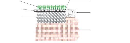 EZ Roll Grass Pavers Expansion zone Concrete curb or hardscape Soil Lightly