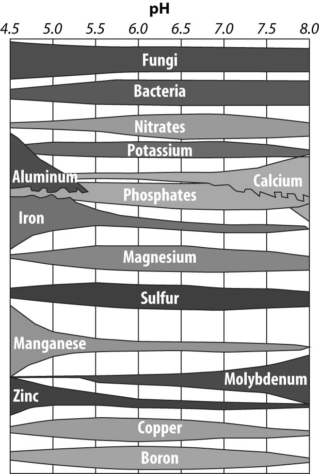 Only at certain ph ranges can sufficient amounts of these nutrients be broken into these ion forms. When the soil s ph is out of this range, the nutrients are tied up in the soil.