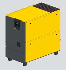 Drive Maintenance- and loss-free 1:1 direct drive. Cooling Air-cooled, two fans, compressed air aftercooler.