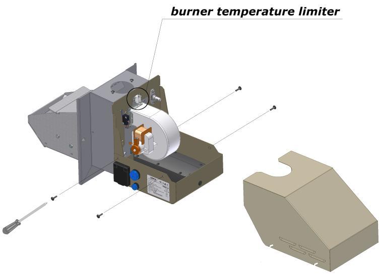 This activity is made by disconnection of power source, unscrewing the casing and pressing a small "resetting plate" placed on the casing of STB limiter.
