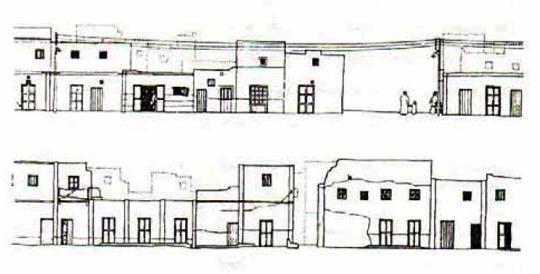 Fig 5 shows the housing facades facing the street which shows the few openings overlooking the street 4.