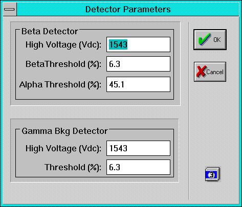 3.4 Editing Detector Parameters The AMS-4 has a beta detector and a gamma background detector; both of which are sealed gas proportional detectors.