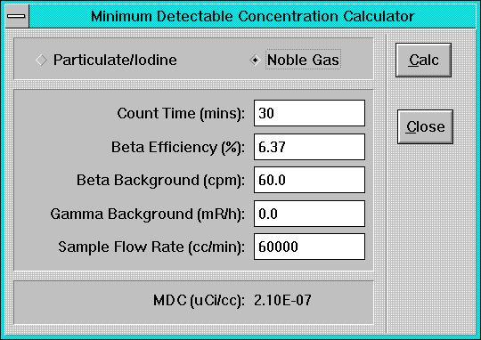 To utilize the MDC Calculator, select Utility, MDC Calculator from the main menu.