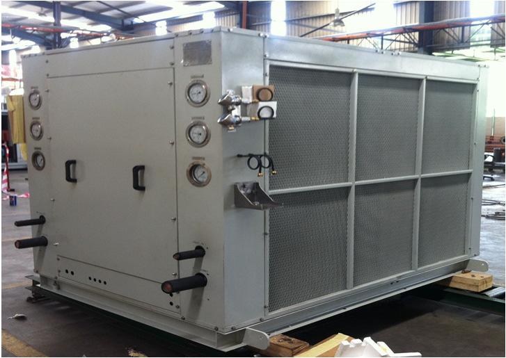 VAS466 Malampaya Air Cooled Condensing Unit, 105KW SS 316L C Channel SS 316L Casing with Shell DEP standard wet paint BOCK Explosion proof Type Compressors come with Explosion Proof