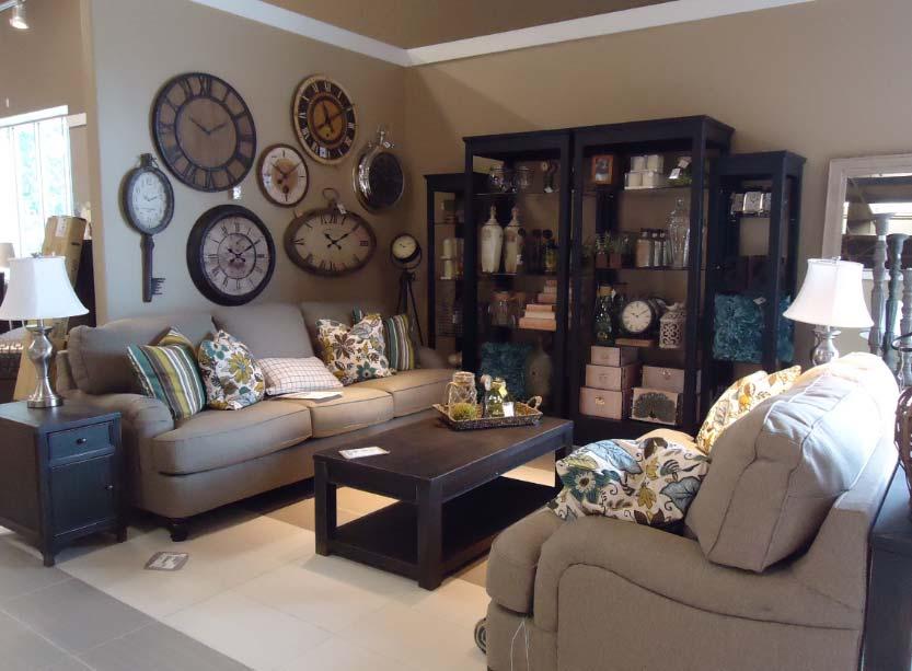 Living Room Furniture Display Standards o Coordinating pillows with upholstery groups should be shown with the zipper seam down. o Ensure skirted upholstery have flat, smooth skirts.