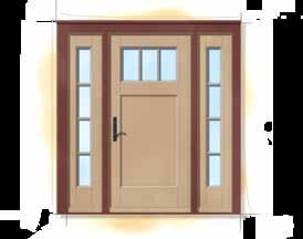American Farmhouse Andersen Product Index Double-hung window (exterior) - 4 ½" flat exterior trim with decorative drip cap: Red Rock - Frame exterior: Prairie Grass -