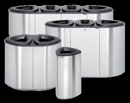 Indoor These attractively designed recycling and waste containers fit into any environment Bermuda Series Attractive design Equipped with triangle lock, hinged