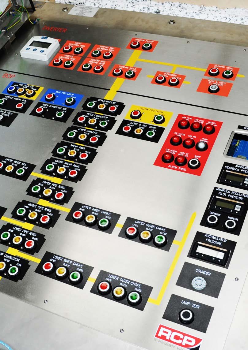 BOP CONTROL SYSTEM BOP control systems can be designed with either traditional push-button panels or using a modern HMI touch screen control.
