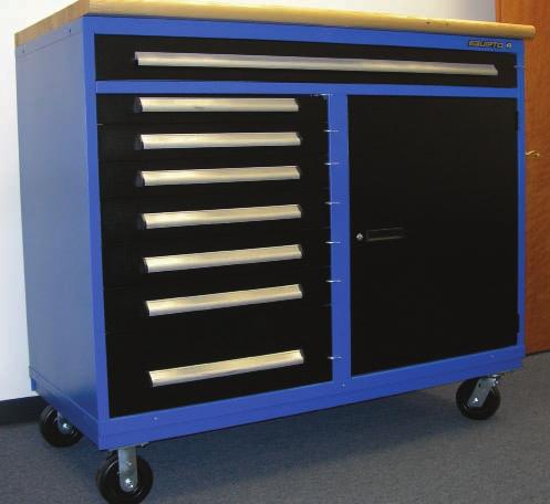 Featuring 400 lb drawer capacities, multiple hard top surfaces to choose from, and the ability to add casters for mobility, a tool cabinet is the perfect choice for any application.