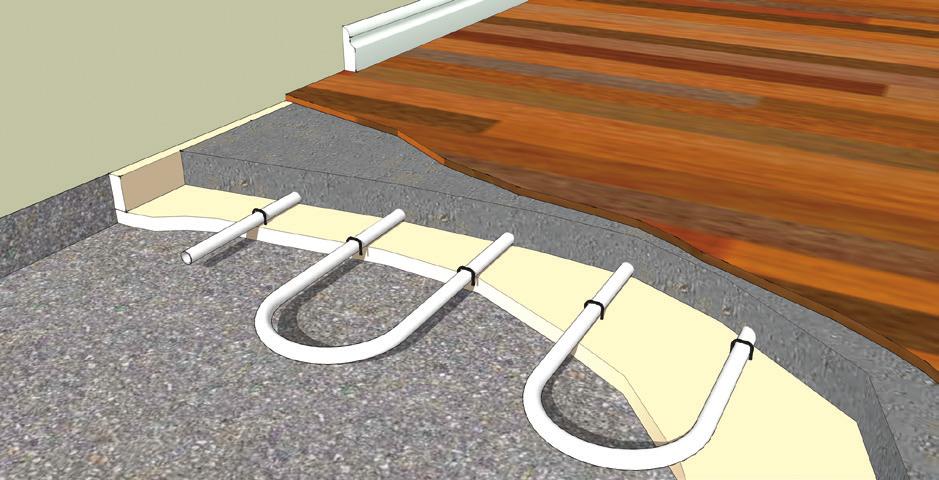 Loses less heat through edge of the slab. Disadvantages: More expensive than basic in-slab underfloor.
