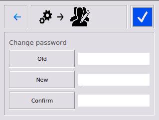) Pressing on the icon will allow an operator to change their user name and password.