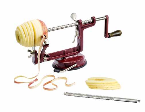 Apple Peeler (2 thicknesses) Supplied with two endless screws, this multi-functional apple peeler can quickly peel, slice