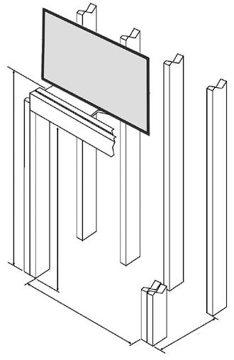 B = Clearance to Back of Fireplace 1/8 (4mm). Do not place insulation in this space. C = When installed, walls in front of the fireplace must be a minimum 3 (77mm) to the side of the fireplace.