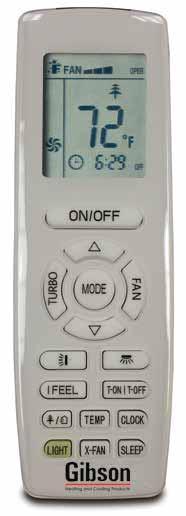 Mini-Split Remote Control The Perfect Temperature is Right at Your Fingertips Power Choose fan speeds and settings Change operation mode: Auto, Cool, Dry, Fan and Heat Raise set temperature; hold the