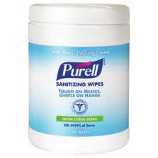 Skin Care GOJO Purell Sanitizing Wipes Non-linting, durable wipe is textured for superior cleaning. Sanitizes hands while wiping away light soils and dirt. Kills 99.