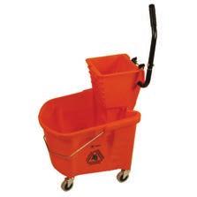 Mopping Equipment Mopping Equipment SSS Bucket & Down Press Wringer Combo 35-quart, impact resistant mopping bucket with down press wringer makes cleanup easy.
