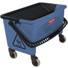 Bucket fits onto #6173 Janitor Cart and accommodates pads up to 18" in length. Twist-valve empties contents without lifting. Q930 14.7" L x 26.2" W x 16.