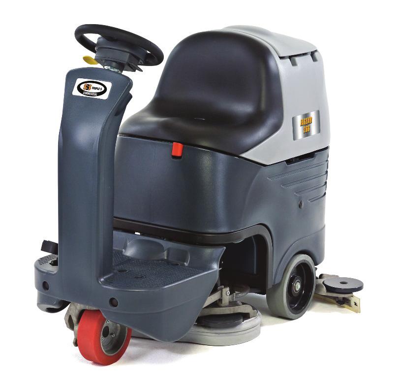 Automatic Scrubbers SSS Jaguar 26R Micro Rider Scrubber Offering the best in automatic rider scrubber technology. Highly maneuverable and easy to operate.