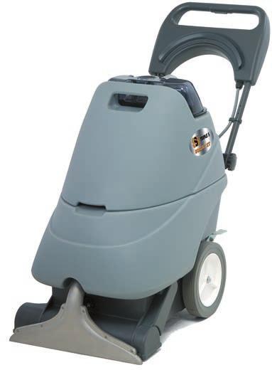 Powerful enough to handle large volume cleaning jobs quickly and completely - clean up to 5,000 square feet on a single tank. 10-inch non-marking grey wheels. Rotationally molded polyethylene tanks.