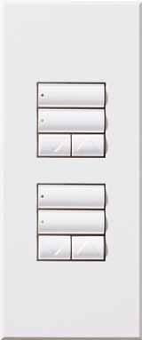 multiple button configurations available for light, blind, audio video, and total home control available in matte and metal finishes available with
