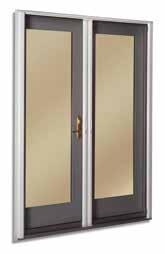 Retractable insect screens for outswing doors are field applied to the interior of the door. Available in five colors including white, almond, desert sand, bronze and black.